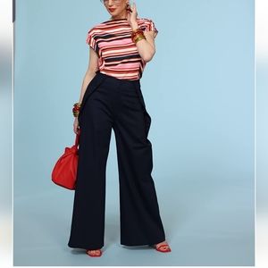 Carla Rockmore x The Drop Navy Wide Leg Slacks